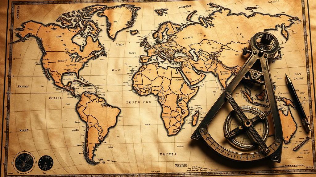 Ancient navigation instruments and maps