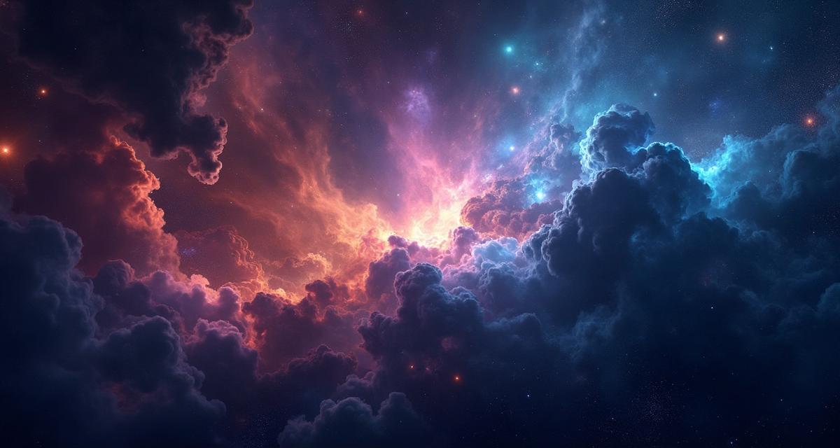 Stunning cosmic nebula with colorful gas clouds and stars
