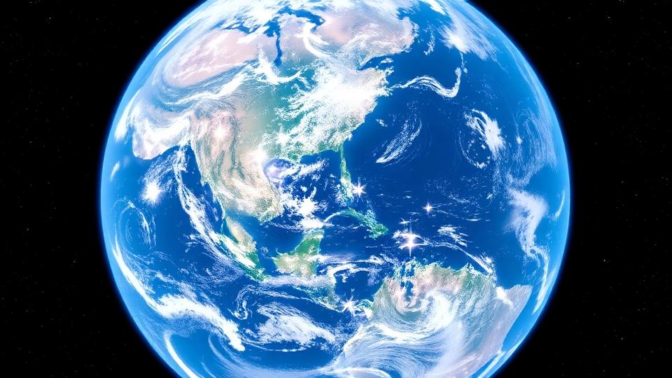Earth seen from space showing continents and oceans