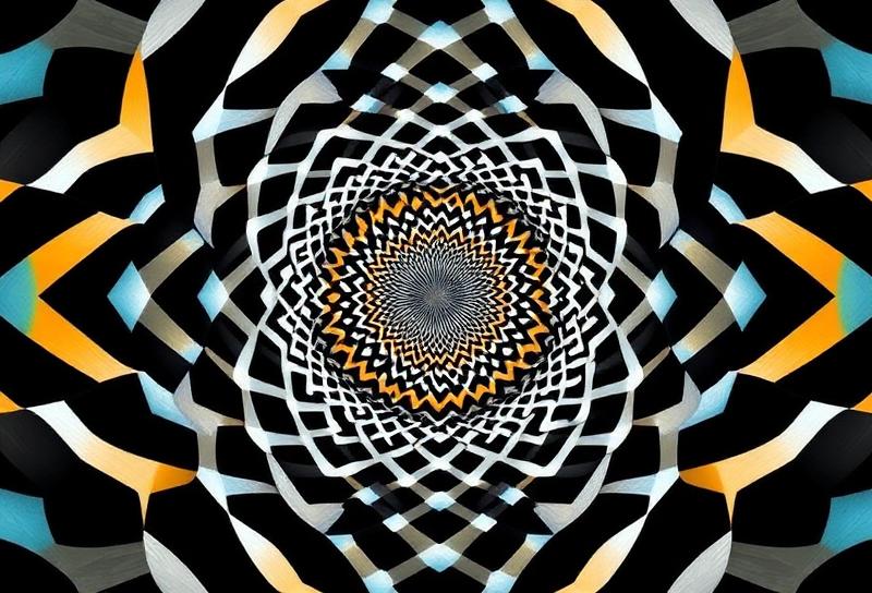 Optical illusion with geometric patterns