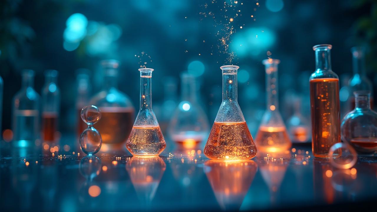 Scientific laboratory with glowing experiments representing the wonder of scientific discovery