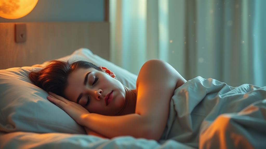 Person sleeping peacefully, representing the restorative nature of dreams
